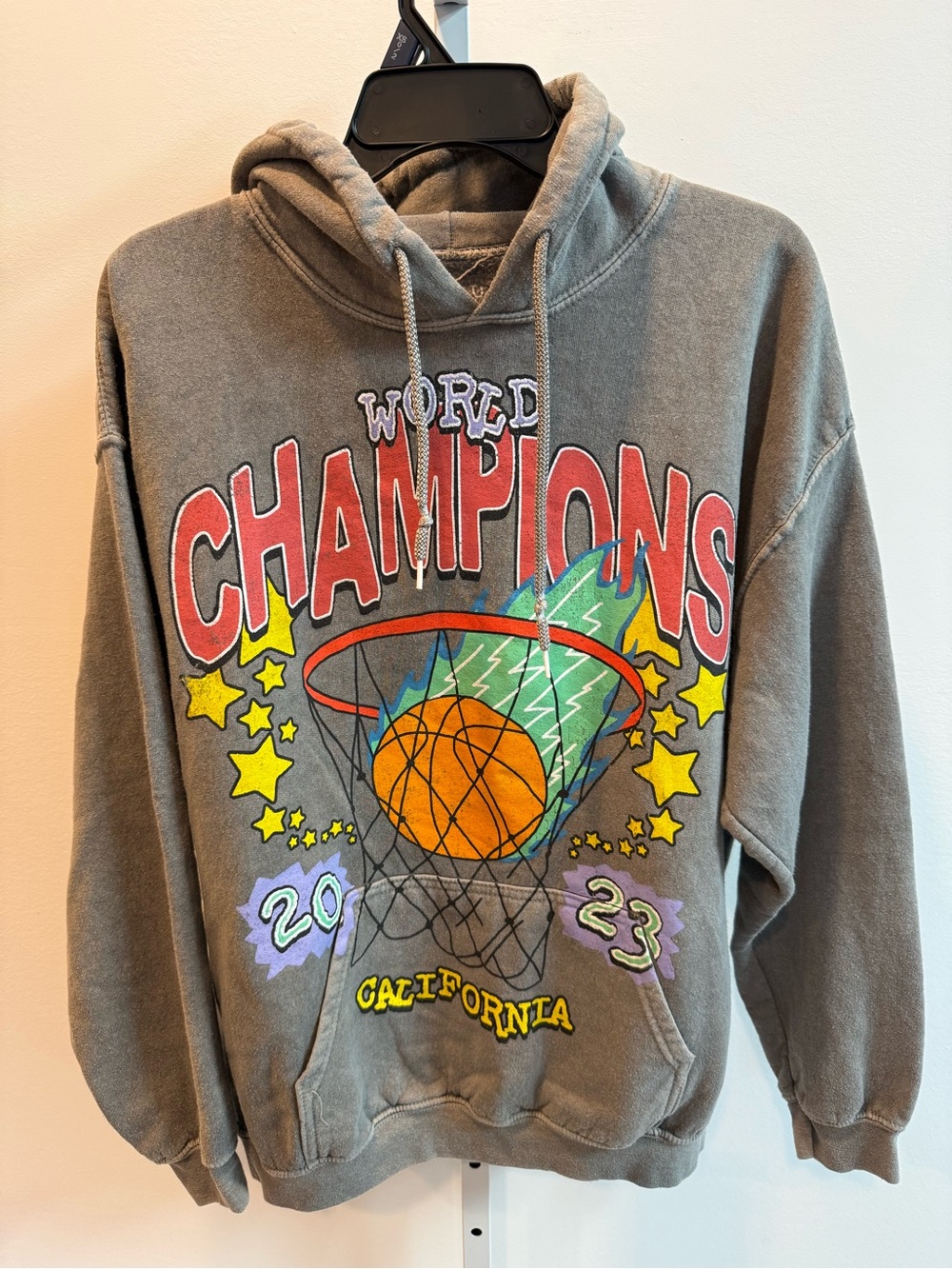 PacSun World Champions Graphic Crewneck Gray Hoodie Men Graphic Size M